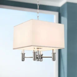 DuPont 14" Wide Chrome Convertible Square Pendant Light
