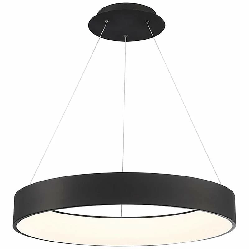 DweLED Corso 32" Wide LED Black Ring Pendant Chandelier 3 DweLED Corso 32" Wide LED Black Ring Pendant Chandelier