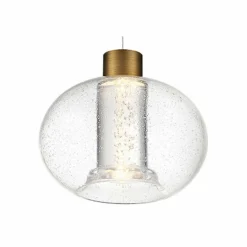 DweLED Crater 8 1/4" Wide Aged Brass LED Mini Pendant -Outlet The Radiantix Store dweled crater 8 and one quarter inch wide aged brass led mini pendant 76k03views1