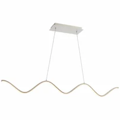 DweLED Morae 44" Wide Nickel Modern Wave Linear Pendant 10 DweLED Morae 44" Wide Nickel Modern Wave Linear Pendant -Outlet The Radiantix Store dweled morae 44 inch wide nickel modern wave linear pendant 214n3