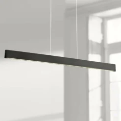 DweLED Volo 54" Wide Black Bar LED Modern Linear Pendant