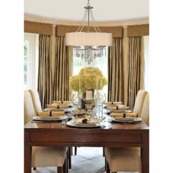 Golden Lighting Echelon 26 1/4" Wide Chrome And Crystal Shaded Chandelier -Outlet The Radiantix Store echelon 26 and one quarter inch wide chrome and crystal shaded chandelier 33r57views3