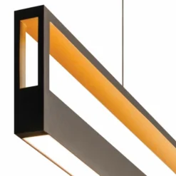AFX Echo 44 3/4"W Black Gold LED Kitchen Island Light Pendant -Outlet The Radiantix Store echo 44 and three quarter inchw black gold led kitchen island light pendant 71n52views1