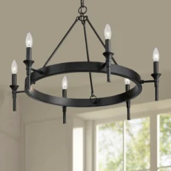 Golden Lighting Edinburgh 27 1/4" Wide Matte Black 6-Light Chandelier