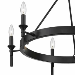 Golden Lighting Edinburgh 27 1/4" Wide Matte Black 6-Light Chandelier -Outlet The Radiantix Store edinburgh 27 and one quarter inch wide matte black 6 light chandelier 440x1views1