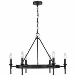 Golden Lighting Edinburgh 27 1/4" Wide Matte Black 6-Light Chandelier -Outlet The Radiantix Store edinburgh 27 and one quarter inch wide matte black 6 light chandelier 440x1views2