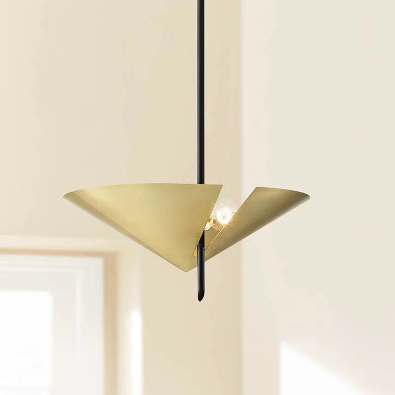 EEquilibrium 2-Light Black Pendant Light With Aged Brass 3 EEquilibrium 2-Light Black Pendant Light With Aged Brass