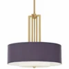 Eggplant Faux Silk Carey 24" Gold 4-Light Chandelier -Outlet The Radiantix Store eggplant faux silk carey 24 inch gold 4 light chandelier 716j6
