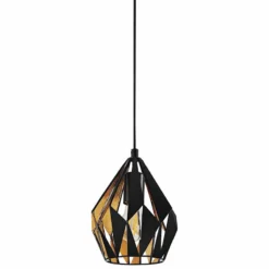 Eglo Carlton 3 7 1/4" Wide Black And Gold Modern Mini Pendant Light