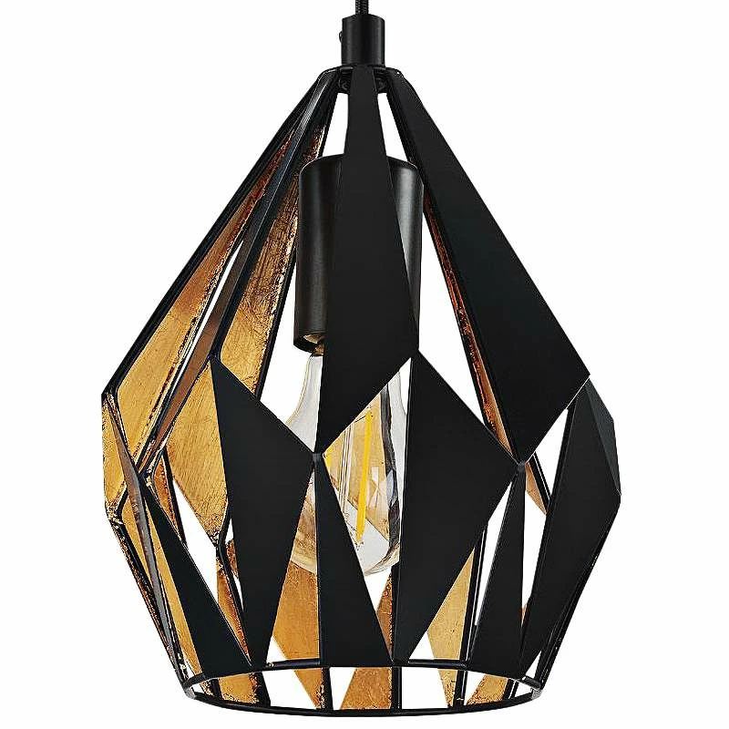 Eglo Carlton 3 7 1/4" Wide Black And Gold Modern Mini Pendant Light 4 Eglo Carlton 3 7 1/4" Wide Black And Gold Modern Mini Pendant Light - Image 2