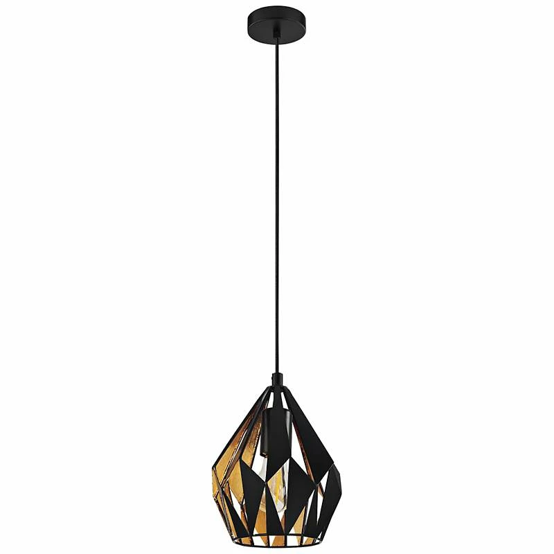 Eglo Carlton 3 7 1/4" Wide Black And Gold Modern Mini Pendant Light 6 Eglo Carlton 3 7 1/4" Wide Black And Gold Modern Mini Pendant Light - Image 4