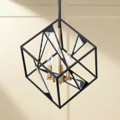 Eglo Corrietes 17 1/2" Wide Matte Black Modern Geometric Pendant Light