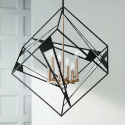 Eglo Corrietes 29 1/2" Wide Matte Black Modern Geometric Pendant Light