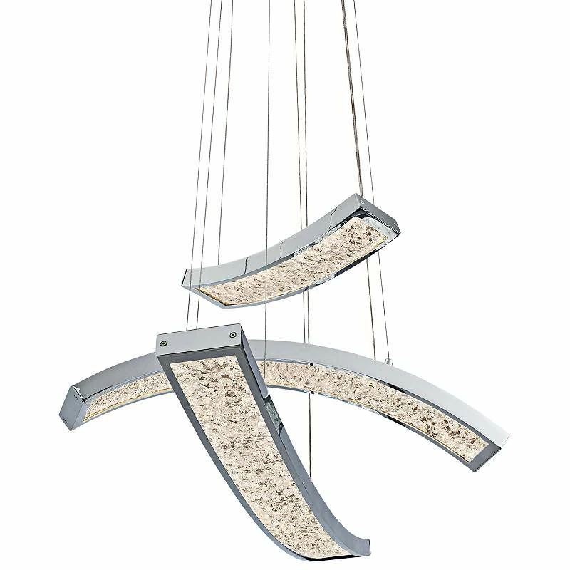 Elan Crushed Ice 24" Wide Chrome LED Pendant Light 4 Elan Crushed Ice 24" Wide Chrome LED Pendant Light - Image 2