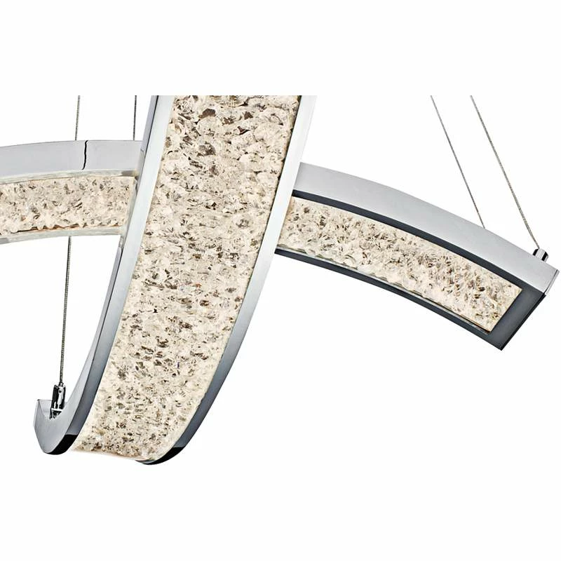 Elan Crushed Ice 24" Wide Chrome LED Pendant Light 5 Elan Crushed Ice 24" Wide Chrome LED Pendant Light - Image 3