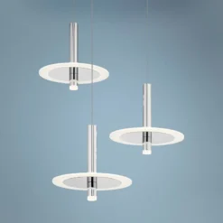 Elan Discs 22 1/2"W Polished Nickel LED Multi Light Pendant