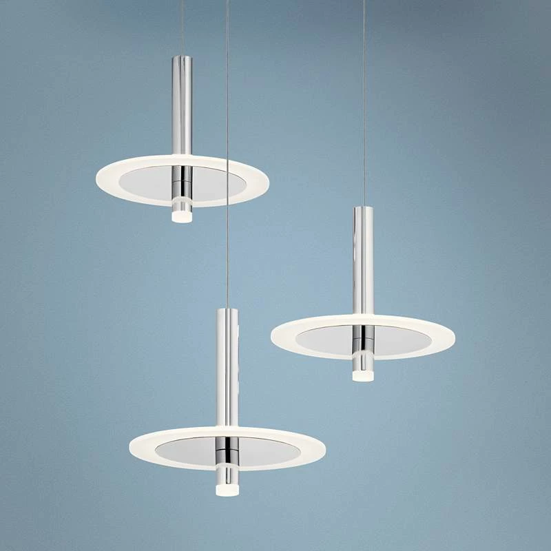 Elan Discs 22 1/2"W Polished Nickel LED Multi Light Pendant 3 Elan Discs 22 1/2"W Polished Nickel LED Multi Light Pendant
