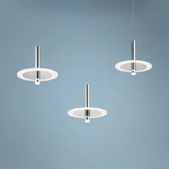 Elan Discs 41 1/4"W Polished Nickel LED Multi Light Pendant
