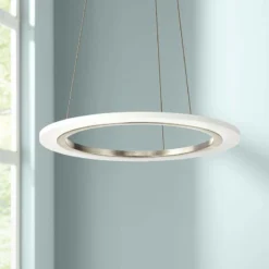 Elan Hyvo 19 1/2"W Brushed Nickel LED Ring Pendant Light