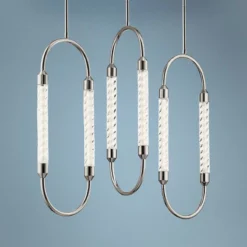 Elan Kiaan 31 1/2"W Polished Nickel LED Multi Light Pendant