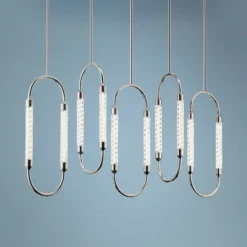 Elan Kiaan 48 3/4"W Polished Nickel LED Multi Light Pendant