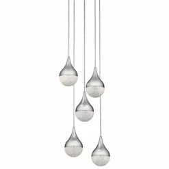 Elan Kiss 13 3/4" Wide Chrome LED Multi Light Pendant