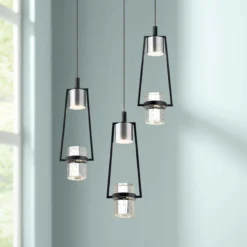 Elan Sorno 12 1/2"W Polished Nickel LED Multi Light Pendant