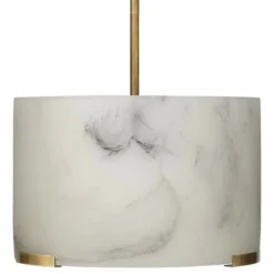 Elancourt 17" Wide Brass White Faux Alabaster Pendant Light