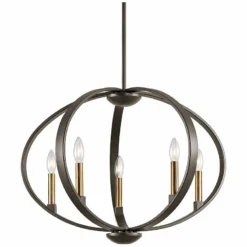 Elata 27" Wide Olde Bronze 5-Light Orbital Chandelier -Outlet The Radiantix Store elata 27 inch wide olde bronze 5 light orbital chandelier 13a82