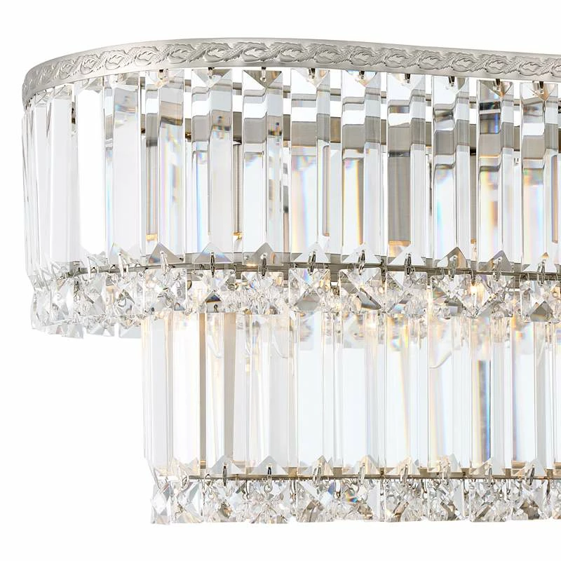 Ella 38 3/4" Wide Brushed Nickel Crystal Island Pendant Light 5 Ella 38 3/4" Wide Brushed Nickel Crystal Island Pendant Light - Image 3