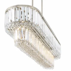 Ella 38 3/4" Wide Brushed Nickel Crystal Island Pendant Light 11 Ella 38 3/4" Wide Brushed Nickel Crystal Island Pendant Light -Outlet The Radiantix Store ella 38 and three quarter inch wide brushed nickel crystal island pendant light 444h2views2