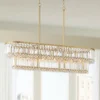 Ella 38 3/4" Wide Soft Gold Crystal Island Pendant Light -Outlet The Radiantix Store ella 38 and three quarter inch wide soft gold crystal island pendant light 435h2cropped