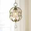Golden Lighting Ella 7" Wide White Gold And Crystal Mini Pendant -Outlet The Radiantix Store ella 7 inch wide white gold and crystal mini pendant 60d35cropped