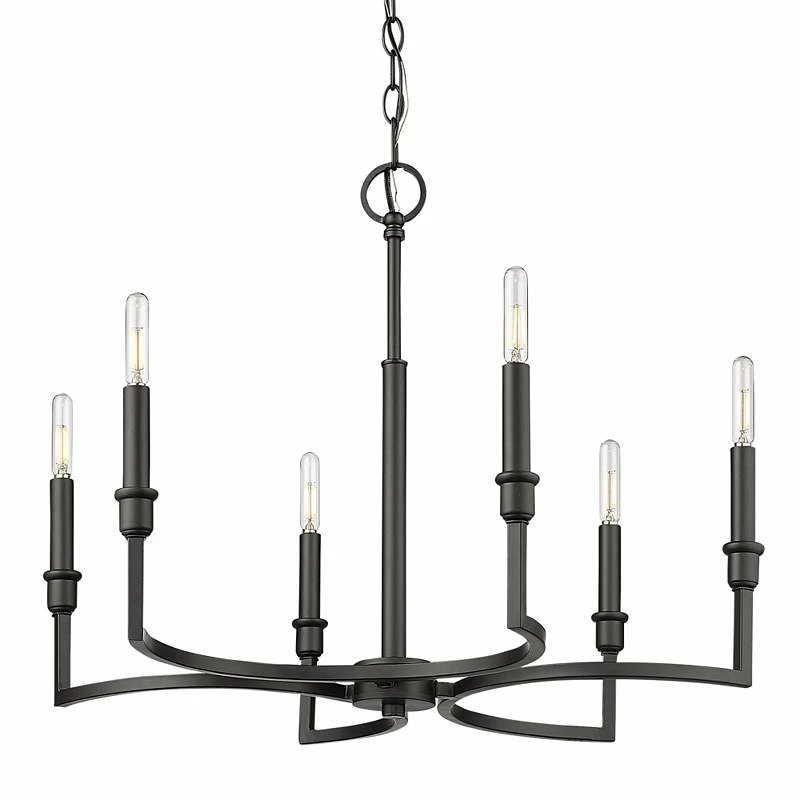Golden Lighting Ellyn 25" Wide Matte Black Metal 6-Light Chandelier 4 Golden Lighting Ellyn 25" Wide Matte Black Metal 6-Light Chandelier - Image 2