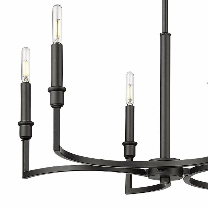 Golden Lighting Ellyn 25" Wide Matte Black Metal 6-Light Chandelier 5 Golden Lighting Ellyn 25" Wide Matte Black Metal 6-Light Chandelier - Image 3