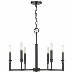 Golden Lighting Ellyn 25" Wide Matte Black Metal 6-Light Chandelier 11 Golden Lighting Ellyn 25" Wide Matte Black Metal 6-Light Chandelier -Outlet The Radiantix Store ellyn 25 inch wide matte black metal 6 light chandelier 045c2views3