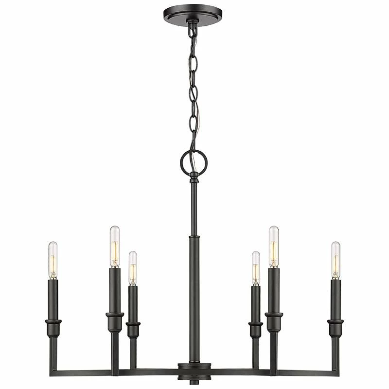 Golden Lighting Ellyn 25" Wide Matte Black Metal 6-Light Chandelier 7 Golden Lighting Ellyn 25" Wide Matte Black Metal 6-Light Chandelier - Image 5