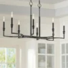 Golden Lighting Ellyn 35 1/4"W Matte Black 8-Light Linear Island Pendant -Outlet The Radiantix Store ellyn 35 and one quarter inchw matte black 8 light linear island pendant 047c2cropped