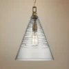Elmore 11 3/4" Wide Burnished Brass Cone Mini Pendant 2 Elmore 11 3/4" Wide Burnished Brass Cone Mini Pendant -Outlet The Radiantix Store elmore 11 and three quarter inch wide burnished brass cone mini pendant 18w90cropped