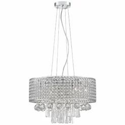 Elva Chrome 19" Wide Beaded Crystal Pendant Light -Outlet The Radiantix Store elva chrome 19 inch wide beaded crystal pendant light 6f089views2