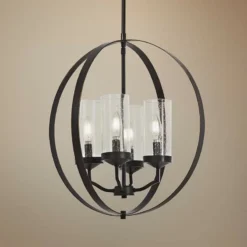 Elyton 20" Wide Downtown Bronze 4-Light Pendant