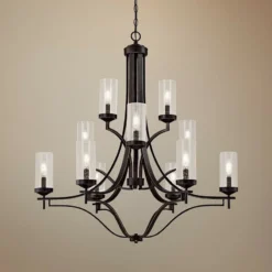 Elyton 36" Wide Downtown Bronze 12-Light Chandelier