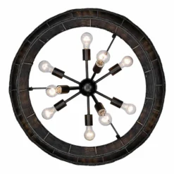 Golden Lighting Erma 28 1/2" Wide Matte Black 9-Light Chandelier -Outlet The Radiantix Store erma 28 and one half inch wide matte black 9 light chandelier 446x1views3