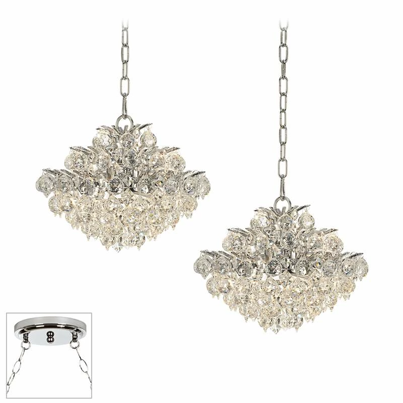 Essa 12" Wide Chrome 2-Light Swag Chandelier 3 Essa 12" Wide Chrome 2-Light Swag Chandelier