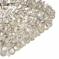 Essa 24" Wide Chrome And Crystal Pendant Light -Outlet The Radiantix Store essa 24 inch wide chrome and crystal pendant light 5m592views1