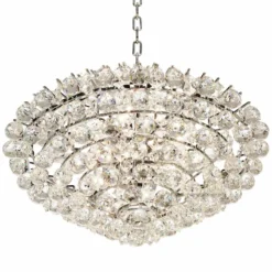 Essa 24" Wide Chrome And Crystal Pendant Light -Outlet The Radiantix Store essa 24 inch wide chrome and crystal pendant light 5m592views3