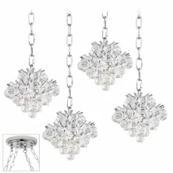 Essa 8" Wide Chrome 4-Light Swag Chandelier