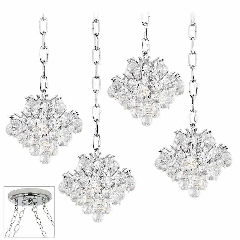 Essa 8" Wide Chrome 4-Light Swag Chandelier 3 Essa 8" Wide Chrome 4-Light Swag Chandelier