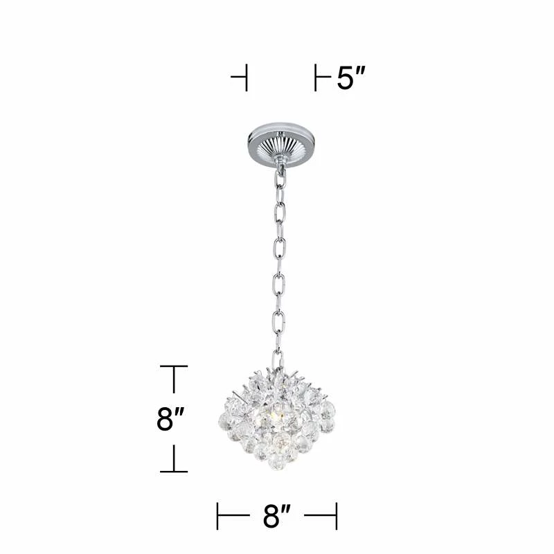 Essa 8" Wide Chrome 4-Light Swag Chandelier 5 Essa 8" Wide Chrome 4-Light Swag Chandelier - Image 3