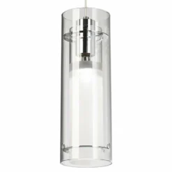 ET2 5 1/2" Wide Clear Cylinder And Frosted Glass Modern Pendant Light -Outlet The Radiantix Store et2 5 and one half inch wide clear cylinder and frosted glass modern pendant light 36544views1